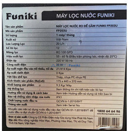 Máy lọc nước RO để gầm Funiki FP203U, 12 lõi, 2 chế độ (khoáng/tinh khiết)