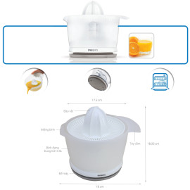 Máy vắt cam Philips HR2738/00 công suất 25W, bảo hành 24 tháng chính hãng