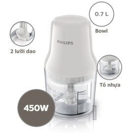 Máy xay thịt PHILIPS HR1393/00 dung tích 0.7L công suất 450W - Hàng Chính Hãng
