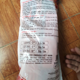 Ổ cắm điện 3 cửa lõi sứ có dây Ominsu Q3500C 3500w dây 10m, bảo hành 2 năm