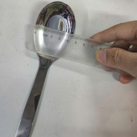 Thìa phở inox cao cấp S60613 dài 16.5x4.6cm đáy phẳng