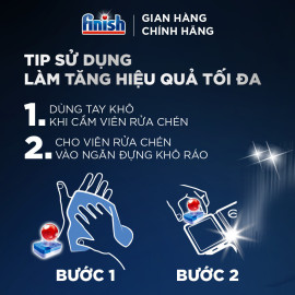 Hộp 100 viên rửa chén bát Finish Power Essential All in 1 hương chanh