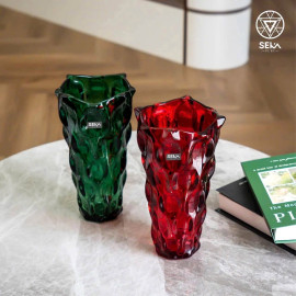 Bình hoa thủy tinh dáng sóng Ombre Seka SKT28LR size 28x16cm
