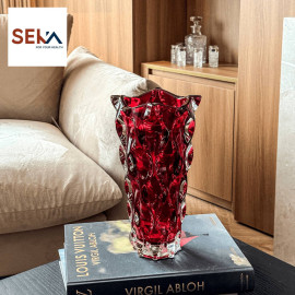 Bình hoa thủy tinh dáng sóng Ombre Seka SKT28LR size 28x16cm