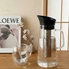 Bình thuỷ tinh kèm lõi lọc pha trà, cà phê 1500ml Momiji xuất Nhật