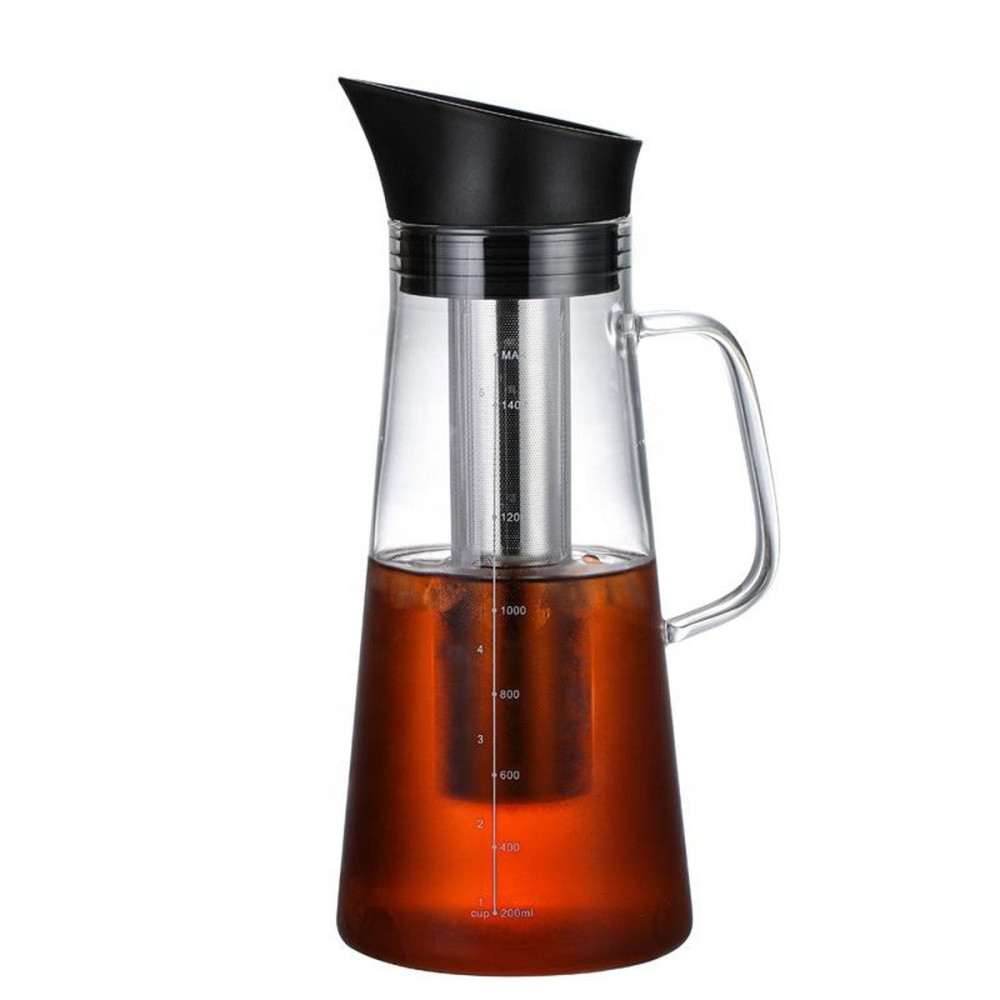 Bình thuỷ tinh kèm lõi lọc pha trà, cà phê 1500ml Momiji xuất Nhật