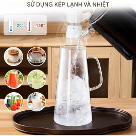 Bình thuỷ tinh kèm lõi lọc pha trà, cà phê 1500ml Momiji xuất Nhật