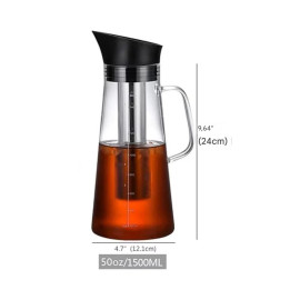 Bình thuỷ tinh kèm lõi lọc pha trà, cà phê 1500ml Momiji xuất Nhật