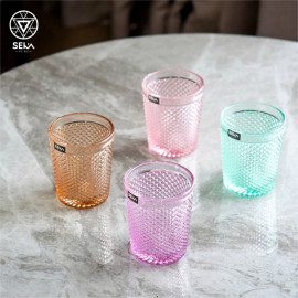 Bộ 4 cốc thủy tinh vân kim cương 300ml Seka SKT30M4