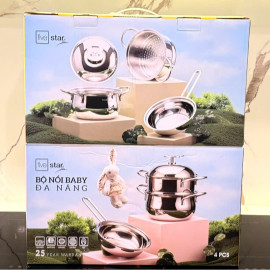 Bộ nồi xửng Inox 304 đúc liền Baby Fivestar Plus FPB3005 kèm Chảo 16cm