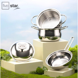 Bộ nồi xửng Inox 304 đúc liền Baby Fivestar Plus FPB3005 kèm Chảo 16cm
