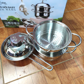 Bộ nồi xửng Inox 304 đúc liền Baby Fivestar Plus FPB3005 kèm Chảo 16cm