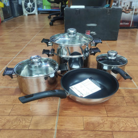 Bộ nồi xửng, quánh Inox 304 Fivestar FS08CGSW tặng Chảo chống dính 26cm
