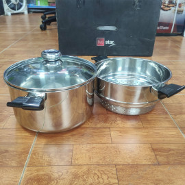 Bộ nồi xửng, quánh Inox 304 Fivestar FS08CGSW tặng Chảo chống dính 26cm