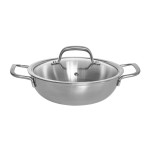 Chảo Inox 304 đúc liền 3 lớp 2 quai Kimscook Uni-Clad 22cm vung kính