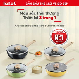 Chảo chống dính 24cm Tefal One Pick Pot Pan G1668795 đáy từ có nắp