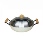Chảo gang tráng men chống dính tự nhiên Nitrigan La gourmet 24cm kèm vung Inox