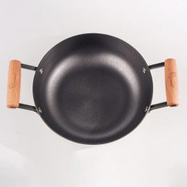 Chảo gang tráng men chống dính tự nhiên Nitrigan La gourmet 24cm kèm vung Inox