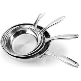 Chảo inox 304 đúc liền khối 3 lớp Fivestar Plus FPC24008 size 24cm