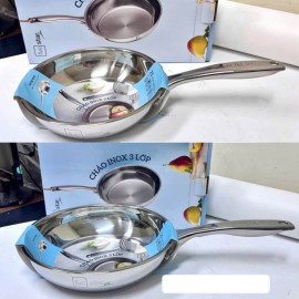 Chảo inox 304 đúc liền khối 3 lớp Fivestar Plus FPC24008 size 24cm