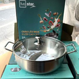 Chảo lẩu Inox 304 đúc liền khối Fivestar Plus 32cm FPCL32001