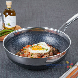 Chảo xào chống dính 2 mặt Inox 3 lớp đúc liền Kimscook Noon Song 24cm