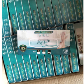 Hộp 100 chiếc găng tay đa dụng Mylan size L (26 x 12,7 cm)