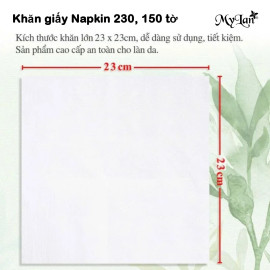 Lốc xách 10 gói Khăn giấy Napkin Mylan 230mm 3 lớp, 150 tờ/gói
