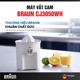 Máy vắt cam Braun CJ3050WH quay 2 chiều, công suất 60W chuẩn Đức