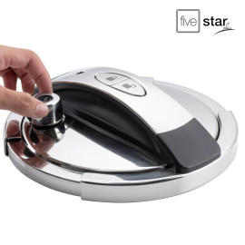 Nồi áp suất 6L Inox 304 NutriPro Cooker Fivestar Plus kèm vung kính 22cm