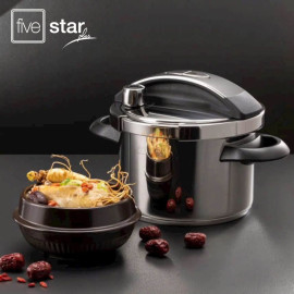 Nồi áp suất 6L Inox 304 NutriPro Cooker Fivestar Plus kèm vung kính 22cm