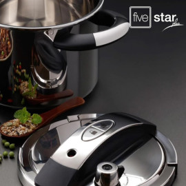 Nồi áp suất 6L Inox 304 NutriPro Cooker Fivestar Plus kèm vung kính 22cm