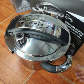 Nồi áp suất 6L Inox 304 NutriPro Cooker Fivestar Plus kèm vung kính 22cm