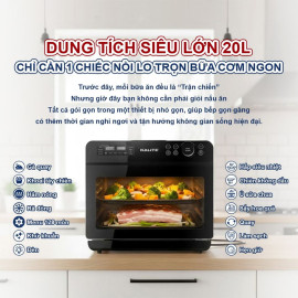 Nồi chiên không dầu hấp hơi nước 20L Kalite Fusion Pro 4in1 - Chiên Hấp Nướng Rã Đông