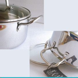 Nồi Inox 304 đúc liền khối Fivestar Plus 18cm FPN18002 vung kính