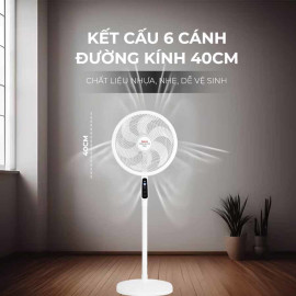 Quạt cây 6 cánh Tefal Turbo Silence Plus 80W VH689690 kèm khiển từ xa