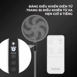 Quạt cây 6 cánh Tefal Turbo Silence Plus 80W VH689690 kèm khiển từ xa