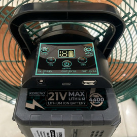 Quạt tích điện Koreno Thái Lan KN-1014 cánh 14 inch, pin Lithium-ion rời