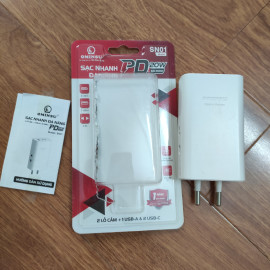 Củ sạc nhanh đa năng Ominsu PD 20W kiêm ổ cắm điện 2500W SN01