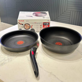 Bộ 2 chảo chống dính Titanium 24/26cm Tefal Ingenio Daily Chef L7619022 cán rời