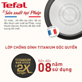 Bộ 2 chảo chống dính Titanium 24/26cm Tefal Ingenio Daily Chef L7619022 cán rời