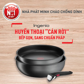 Bộ 2 chảo chống dính Titanium 24/26cm Tefal Ingenio Daily Chef L7619022 cán rời