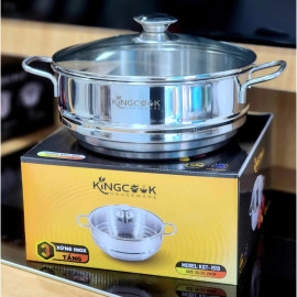 Xửng hấp Inox đa năng KingCook 3 tầng 20-22-24cm kèm vung kính