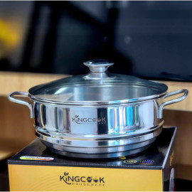 Xửng hấp Inox đa năng KingCook 3 tầng 20-22-24cm kèm vung kính