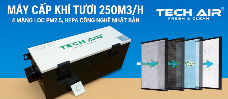 Máy cấp khi tươi lọc không khí Tech Air Japan japan Technology
