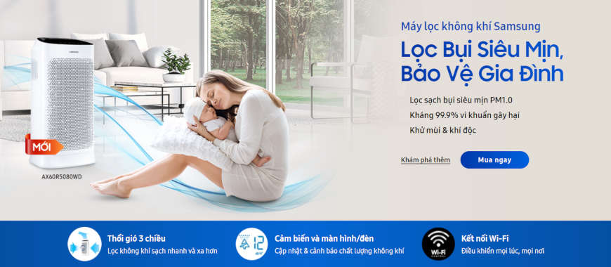 Máy lọc không khí Samsung - Gia dụng đến từ Hàn Quốc