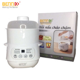 Nồi nấu cháo chậm, chưng yến hấp cách thủy Bennix BN-100A-Steam 1L kèm xửng hấp