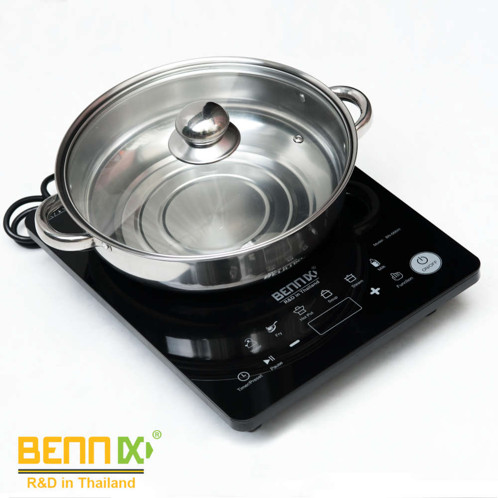 Bếp từ đơn cảm ứng Bennix BN-666iH công suất 2000W tặng kèm nồi lẩu Inox