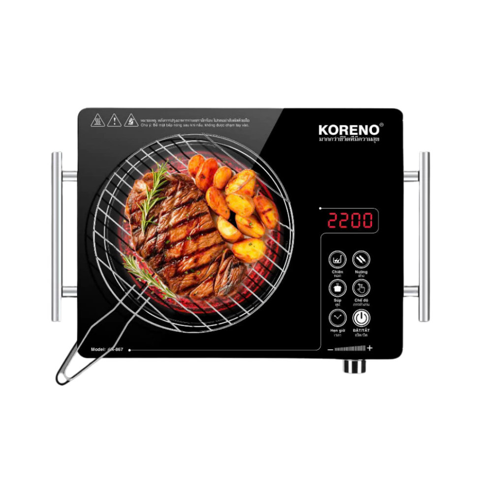 Bếp hồng ngoại Koreno Thái Lan KN-867 công suất 2200W tặng kèm vỉ nướng