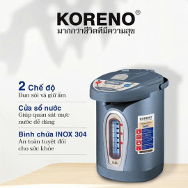 Bình thủy điện Koreno Thái Lan KN-250 dung tích 5L, bảo hành 12 tháng